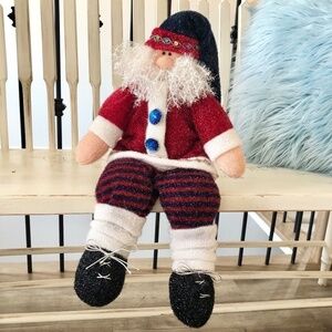 CHRISTMAS Santa, Plush Shimmery Santa, Christmas Decor, Very Good Condition